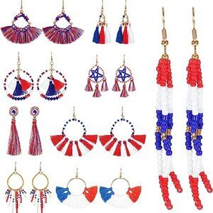 2 Pairs Patriotic Earrings 4th of July Earrings for Women Girls